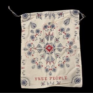 Free People‎ Drawstring Pouch Bag Bandana Print Boho Festival Carry All
